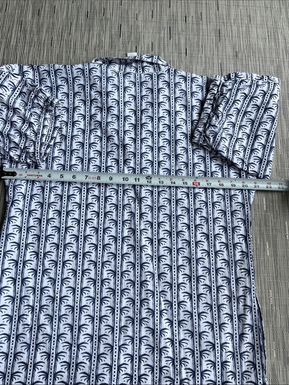 Emily McCarthy Poppy Dress Navy & White Palm Tree Pattern Mini Dress with Collar - Picture 8 of 9